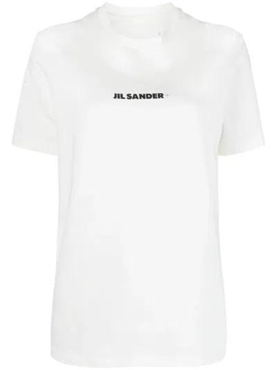 Jil Sander White T-shirt With Contrasting Logo Print