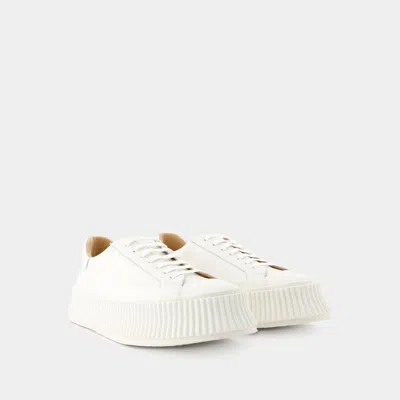 Jil Sander Man Sneakers Ivory Size 10 Textile Fibers