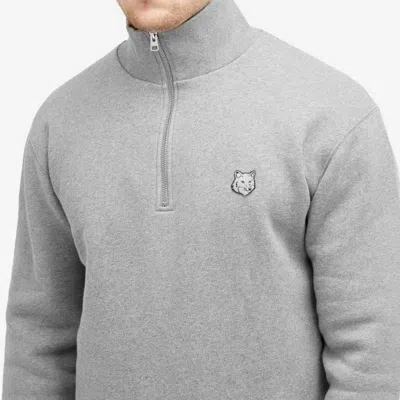 Maison Kitsuné Bold Fox Head Patch Half Zip Sweatshirt