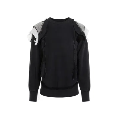 Maison Margiela Ruffled Sweatshirt Featuring Contrasting Stitching