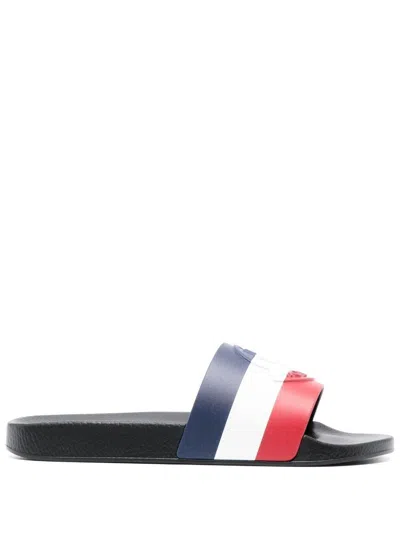 Moncler Basile Logo-embossed Striped Rubber Slides