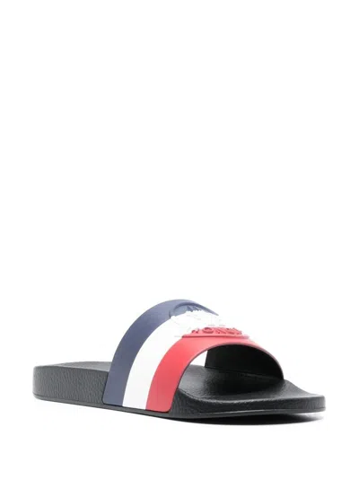 Moncler Basile Logo-embossed Striped Rubber Slides
