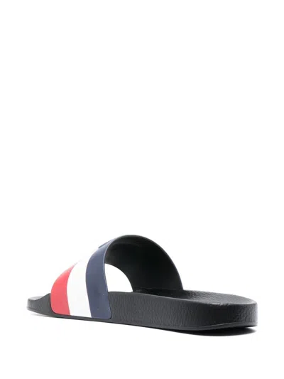 Moncler Basile Logo-embossed Striped Rubber Slides