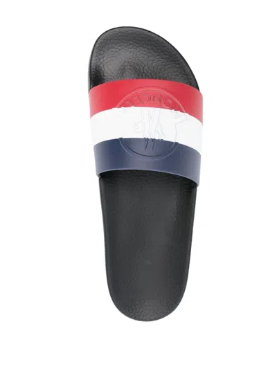 Moncler Basile Logo-embossed Striped Rubber Slides