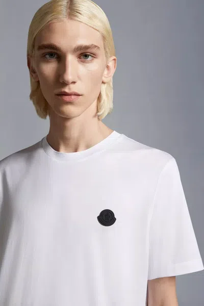Moncler Vertical-logo Cotton T-shirt In White
