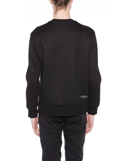 Neil Barrett Men's Black Neoprene Sweatshirt With Print And Double Lateral Zip