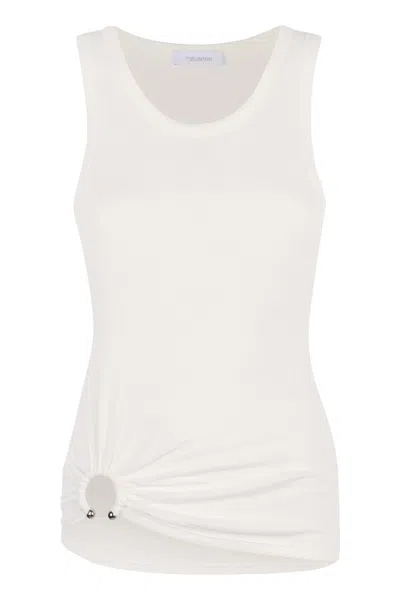 Rabanne Ring-detail Cotton-blend Jersey Tank Top