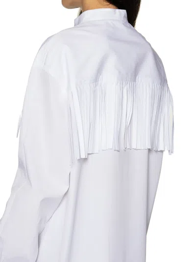 Palm Angels Logo Embroidered Fringed Shirt
