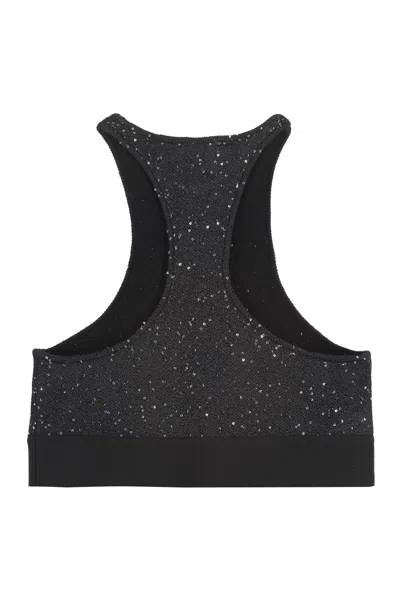 Palm Angels Classic Logo Cropped Lurex Top