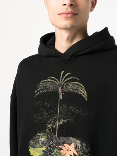 Palm Angels Enzo Graphic Print Hoodie With Ribbed Finish