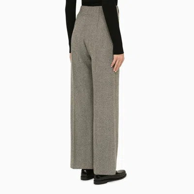 Patou Grey Herringbone Regular Trousers