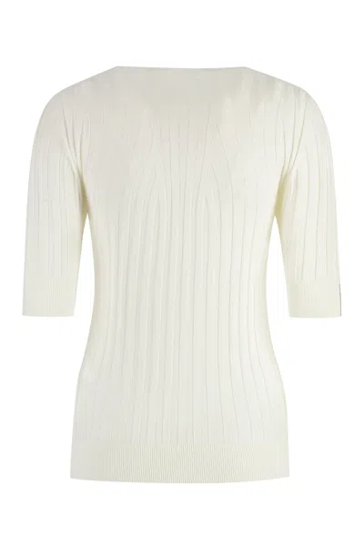 Peserico Ribbed Knit T-shirt In White