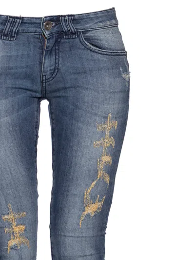 Plein Sud Denim Jeans With Embroidery