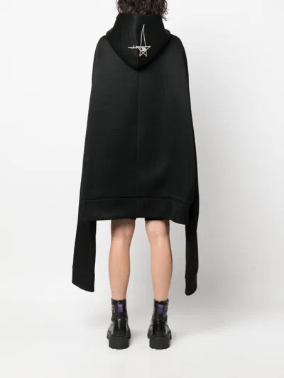 Rick Owens X Champion Oversized Zip-up Hoodie In Black For Women