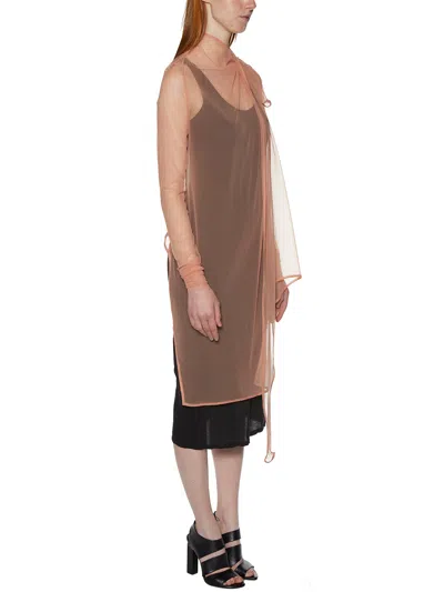 Rickowenslilies Pink Asymmetrical Tulle Jacket For Women