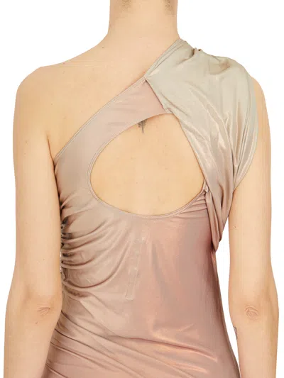 Rickowenslilies Tangerine Degrade One-shoulder Suit For Women