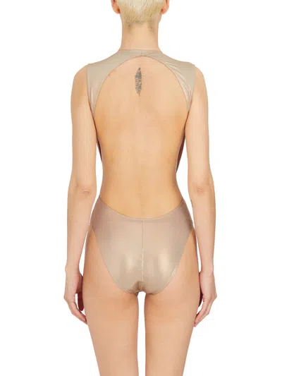 Rickowenslilies Tangerine Degrade Body Top With Deep Plunge And Open Back