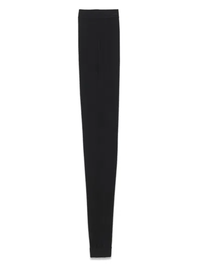 Saint Laurent Black High-waisted Leggings With Pockets In Cashmere Woman