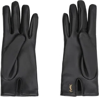 Saint Laurent Smooth Lamb Leather Wrist Length Gloves