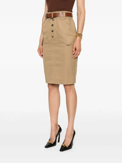 Saint Laurent Paris Women Gonna A Matita Cassandre In Twill Di Cotone