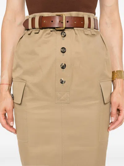 Saint Laurent Paris Women Gonna A Matita Cassandre In Twill Di Cotone