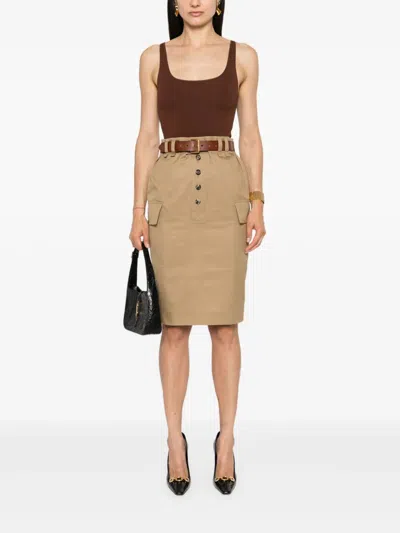 Saint Laurent Paris Women Gonna A Matita Cassandre In Twill Di Cotone