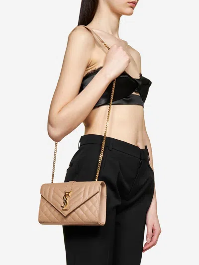 Saint Laurent Small Envelope Calfskin Leather Shoulder Bag
