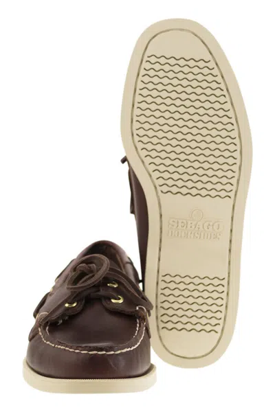 Sebago Brown Leather Docksides Portland Loafers