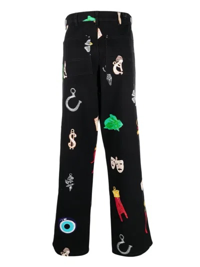 Sky High Farm High-waisted Graphic-print Jeans