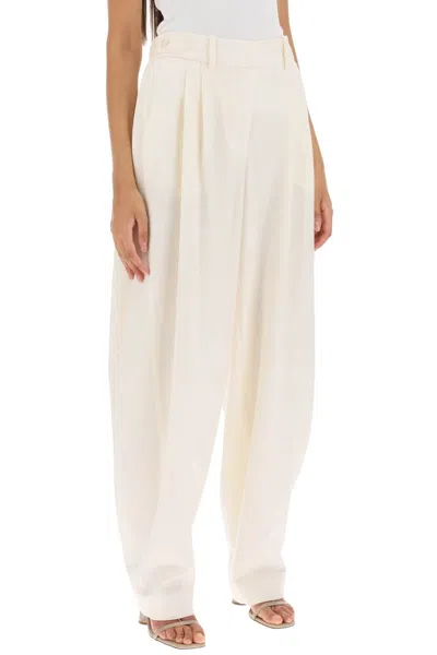 Stella Mccartney Cream Wool Baggy Trousers For Women
