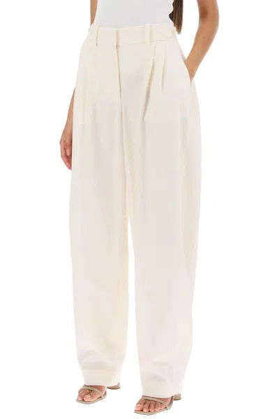Stella Mccartney Cream Wool Baggy Trousers For Women