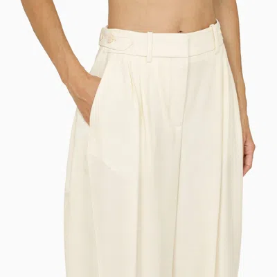 Stella Mccartney Cream Wool Baggy Trousers For Women