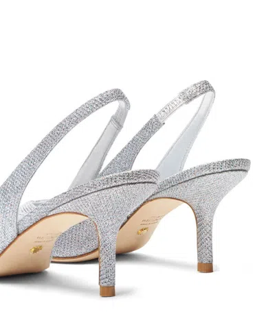 Stuart Weitzman Eva 75 Slingback Pumps In Silver