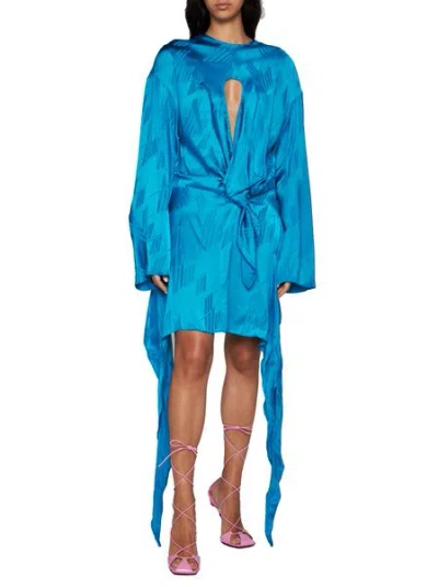 Attico Women's Asymmetric Satin Mini Dress
