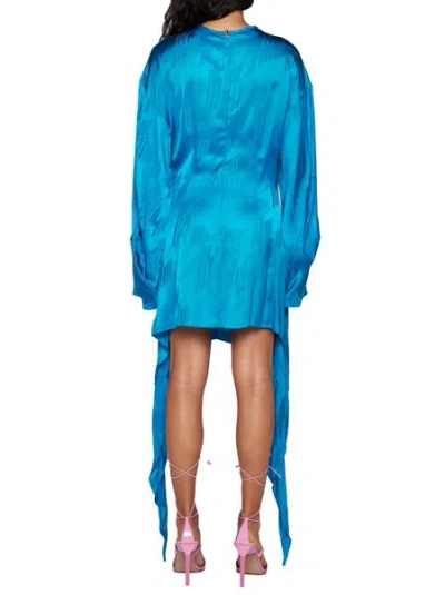 Attico Women's Asymmetric Satin Mini Dress