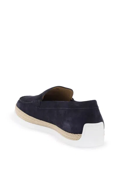 Tod's Suede Slip-on With Rafia Insert