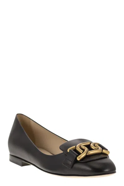 Tod's Leather Chain Ballerina Flats