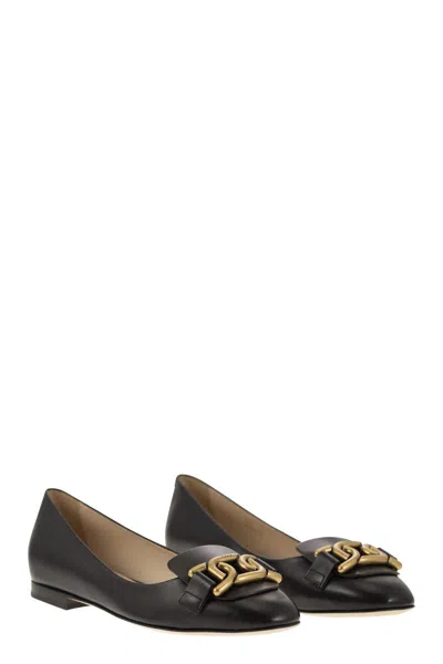 Tod's Leather Chain Ballerina Flats