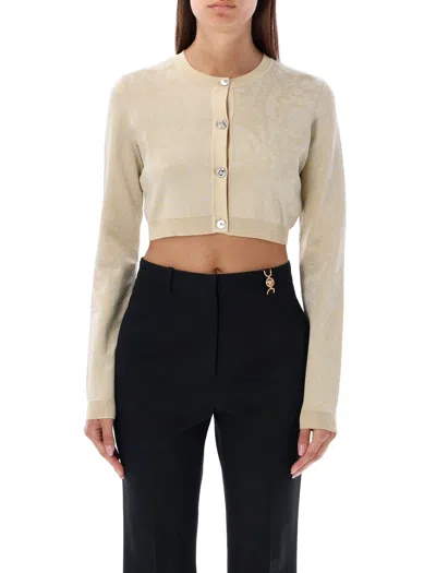 Versace Barocco Texture Cropped Cardigan