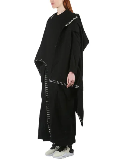 Yohji Yamamoto Women's Long Wool Coat With Stitching