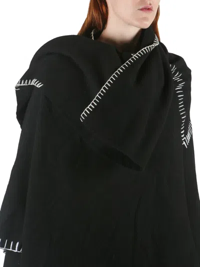 Yohji Yamamoto Women's Long Wool Coat With Stitching