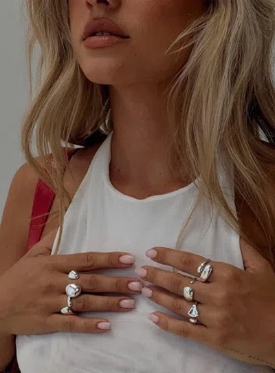 Princess Polly Lower Impact Bubble Ring Pack Silver In Silver