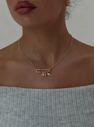 Princess Polly Pin Me Up Necklace In Gold