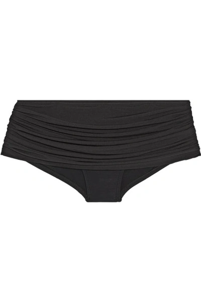 Shop Norma Kamali Bill Ruched Bikini Briefs In Black