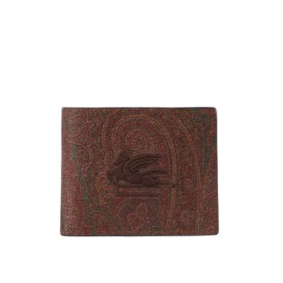 Etro Paisley Print Wallet In Red