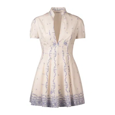 Philosophy Di Lorenzo Serafini Printed Short-sleeve A-line Mini Dress In White