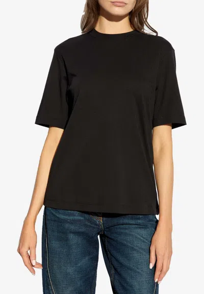 Ferragamo Cotton And Silk Blend T-shirt In Black
