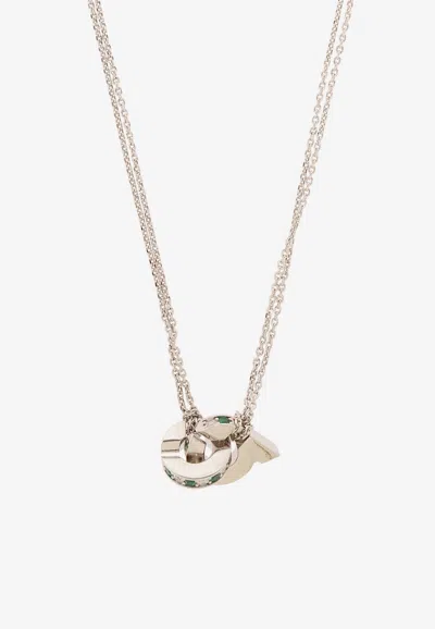 Ferragamo Double Gancini Chain Necklace In Silver