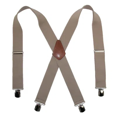 Ctm Men's Terry Casual Elastic With Anti Slip Pin Clip 2 Inch Suspenders In Green