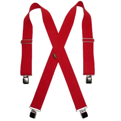 Welch Men's Elastic Clip-end 2 Inch Work Suspenders In Red
